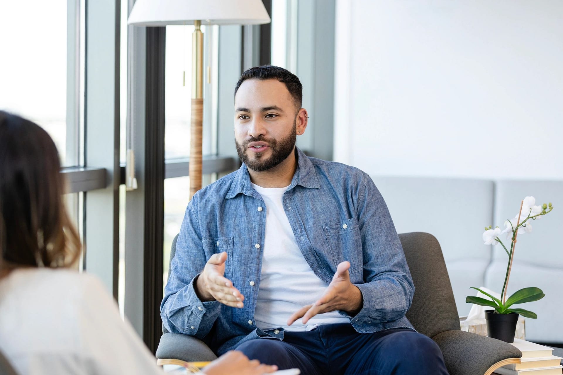 One-to-one counseling session with a therapist and client